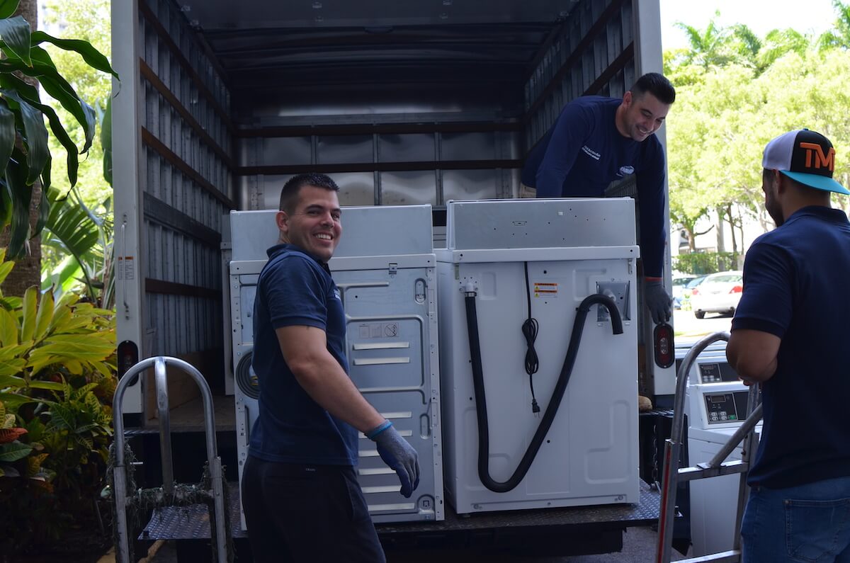 Delivery and installation service by Uniwasher, Miami’s #1 commercial laundry distributor, providing the best commercial laundry equipment, including washing machines, dryers, and dry cleaning equipment. We proudly serve laundry businesses throughout South Florida. Uniwasher can outfit your Florida laundromat business with the best coin laundry machines, laundromat supplies, and chemicals. We also provide on-premises laundry solutions for commercial laundries, hotels, hospitals, restaurants, and more. We distribute Electrolux, Wascomat, and Crossover commercial laundry equipment in South Florida and Speed Queen, UniMac, Primus, ADC, and IPSO throughout The Caribbean, Costa, Rica, and El Salvador. Contact us today! Your satisfaction is our guarantee.